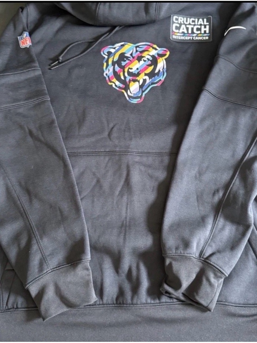 Nike Chicago Bears 2025 Crucial Catch Dri-FIT Hoodie Men’s XL Black